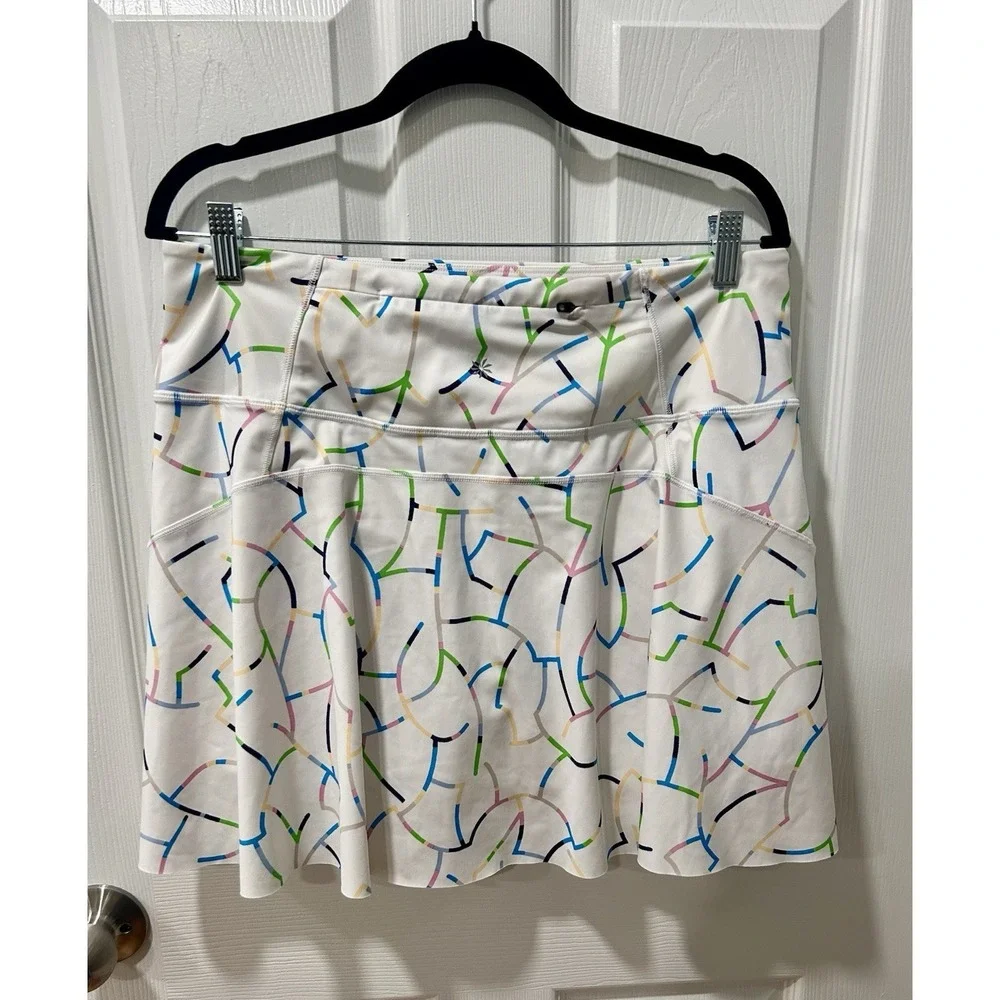 999 Skort 15.5" White Multi Color Sz Large Pockets - Picture 2 of 8